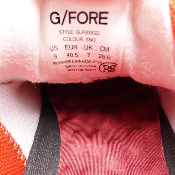 NEW Women's G/FORE G.112 Kiltie Spikeless Golf Shoes GLF00022-SNO Snow/Red